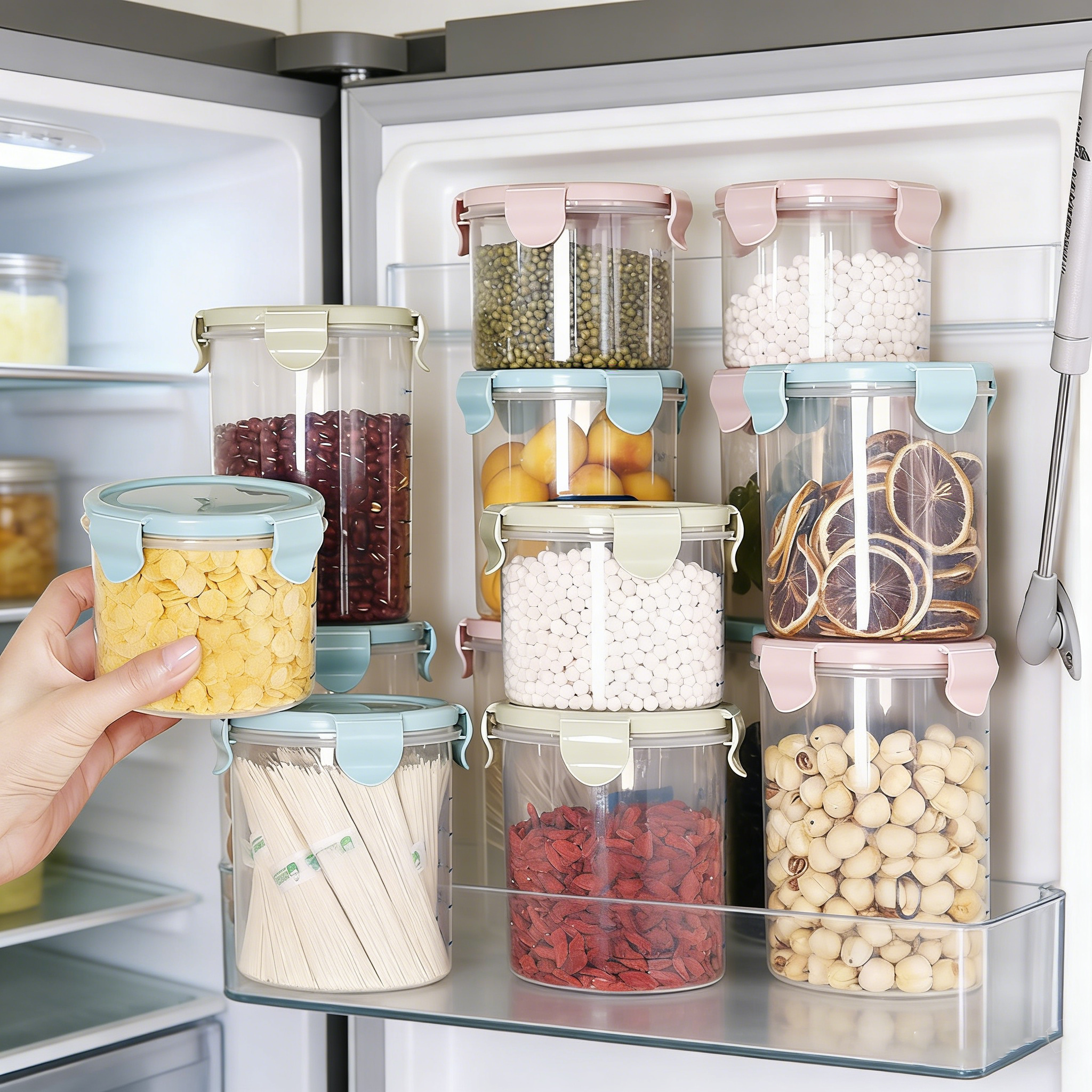 White Lid Airtight Kitchen Container｜For Grains, Coffee Beans & Dry Foods